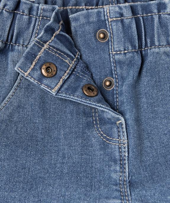 Short en jean bébé fille uni avec revers et taille élastiquée vue3 - GEMO 4G BEBE - GEMO