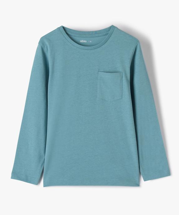 Tee-shirt à manches longues avec poche poitrine garçon vue1 - GEMO 4G GARCON - GEMO