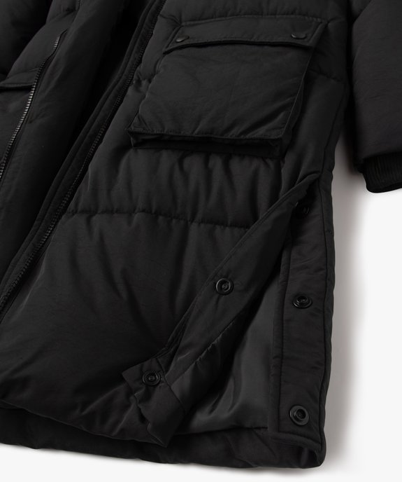 Parka longue à capuche et dessus déperlant fille vue3 - GEMO (JUNIOR) - GEMO