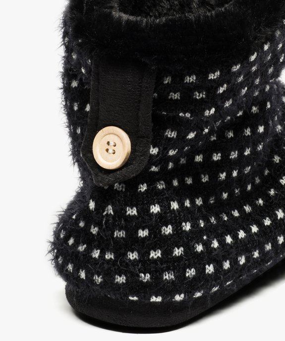 Chaussons montants  tricot bicolore vue6 - GEMO(HOMWR FEM) - GEMO