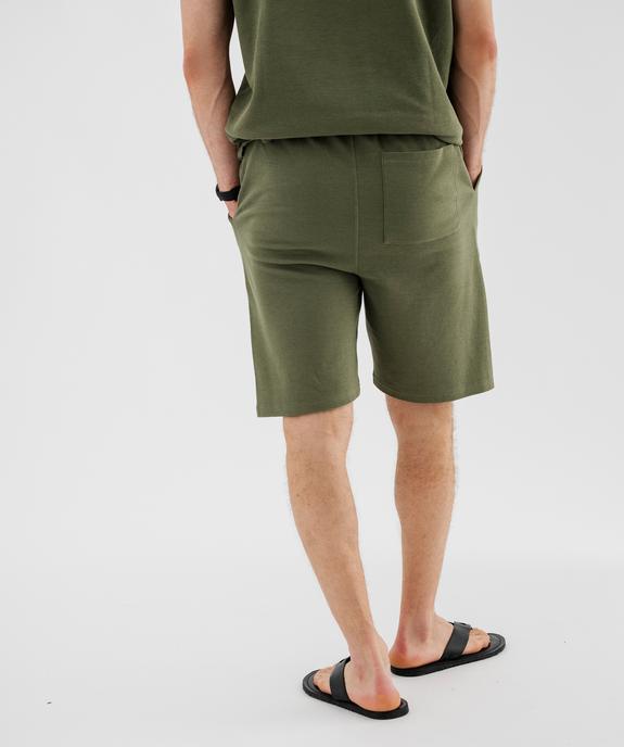 Bermuda en maille de coton texturée homme vue4 - GEMO 4G HOMME - GEMO