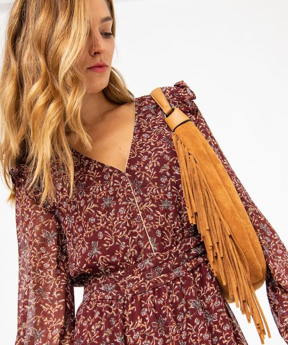 Robe longue à manches longues motif fleuri femme vue2 - GEMO(FEMME PAP) - GEMO
