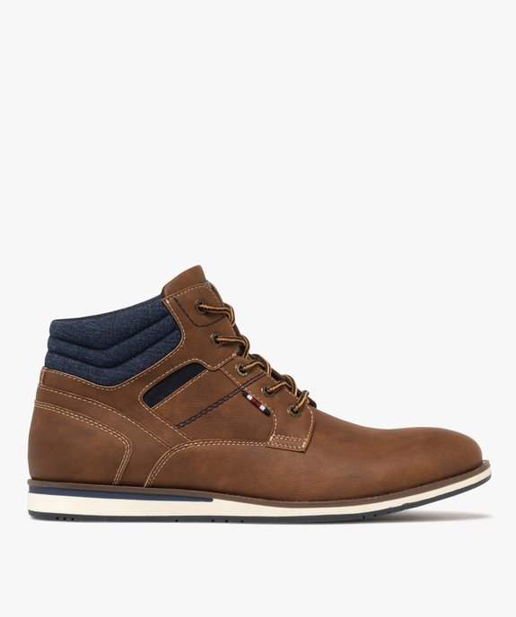 Baskets homme mid-cut casual à col denim  vue2 - URBAN STEPS - GEMO