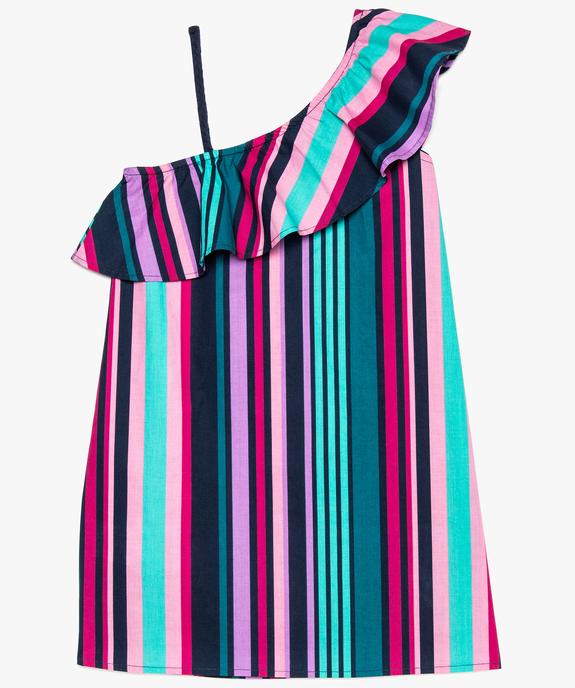 Robe fille imprimée à basque poitrine et décolleté asymétrique vue2 - GEMO (ENFANT) - GEMO