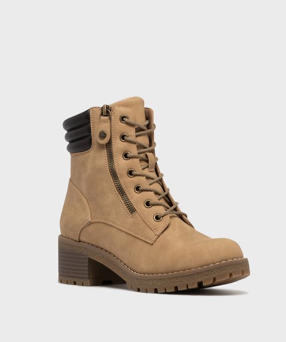 Boots casual à talon et semelle crantée femme - VALENTINA BALDA Boots casual à talon et semelle crantée femme vue3 - VALENTINA BALDA - GEMO