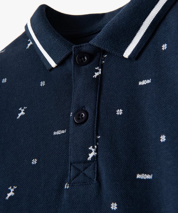 Polo garçon à manches courtes avec motifs Noël vue3 - GEMO (ENFANT) - GEMO