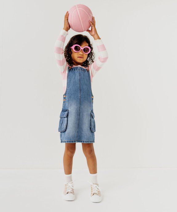 Robe en jean forme salopette fille vue2 - GEMO (ENFANT) - GEMO