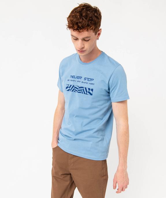 Tee-shirt à manches courtes à motif graphique homme vue1 - GEMO (HOMME) - GEMO