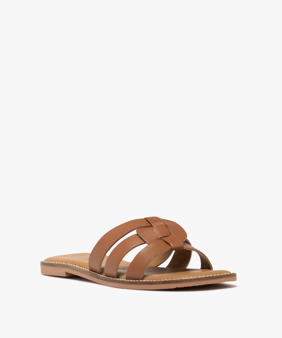 Sandales mules avec brides croisées en cuir femme - Tanéo vue2 - TANEO GEMO FOR GOOD - GEMO