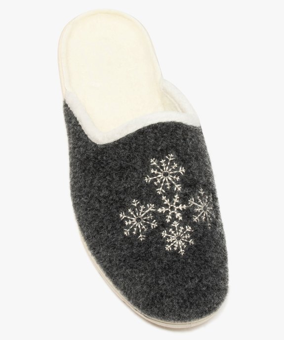 Chaussons femme mules confort avec dessus brodé vue5 - GEMO(HOMWR FEM) - GEMO