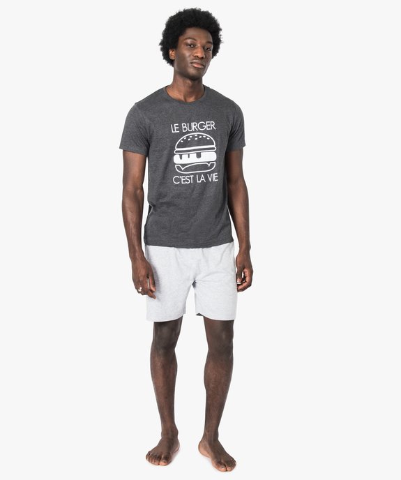 Pyjashort bicolore homme vue1 - GEMO 4G HOMME - GEMO