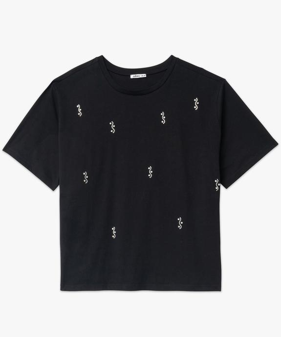 Tee-shirt manches courtes coupe large à strass femme grande taille vue4 - GEMO (G TAILLE) - GEMO