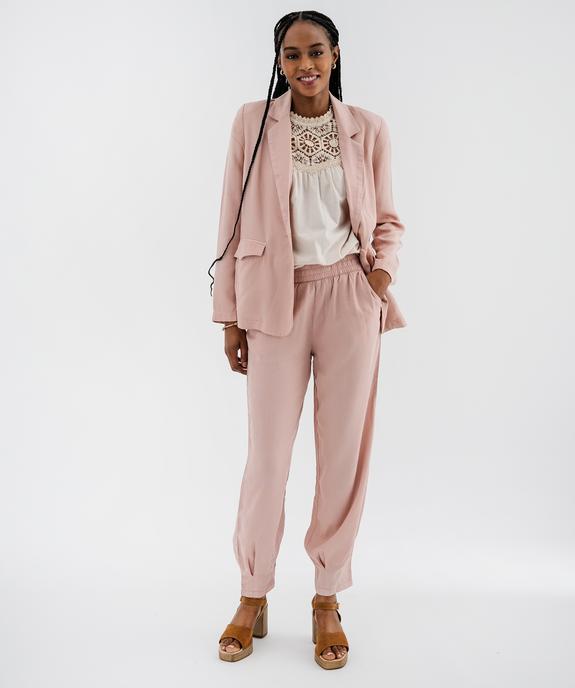 Veste blazer fluide en Tencel femme vue5 - GEMO 4G FEMME - GEMO