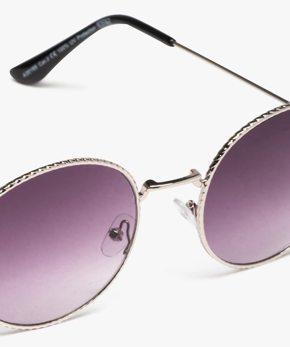 Lunettes de soleil femme forme ronde en métal vue2 - GEMO (ACCESS) - GEMO