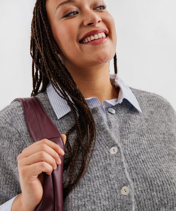 Gilet manches courtes en maille douillette femme grande taille vue2 - GEMO (G TAILLE) - GEMO