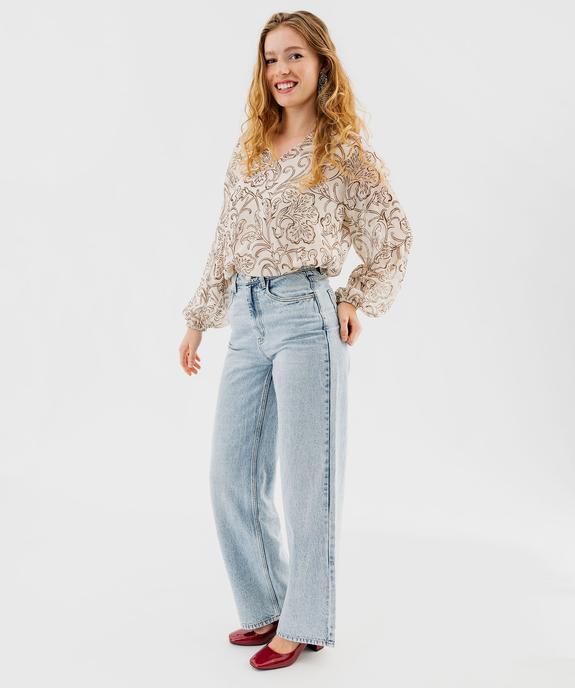Blouse à manches longues imprimée en voile femme - GEMO 4G FEMME Blouse à manches longues imprimée en voile femme vue5 - GEMO 4G FEMME - GEMO