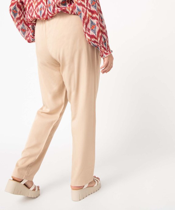 Pantalon femme grande taille fluide en Lyocell vue3 - GEMO 4G GT - GEMO