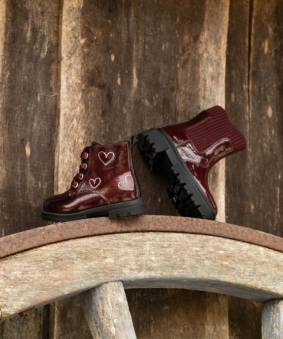 Boots vernies et zippées à lacets pailletées bébé fille vue7 - LOVELY WINGS - GEMO