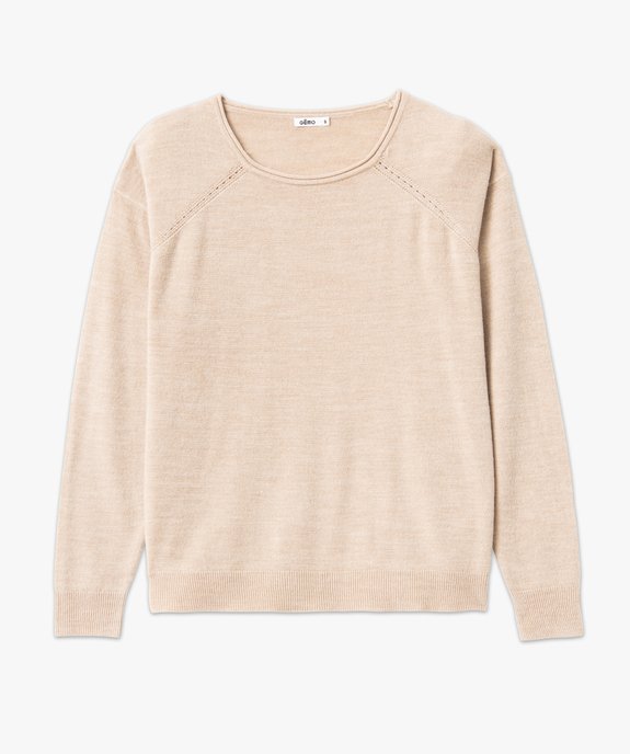 Pull à col rond finitions roulottées femme vue4 - GEMO(FEMME PAP) - GEMO