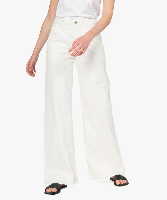 Pantalon femme en toile épaisse coupe Flare vue1 - GEMO(FEMME PAP) - GEMO