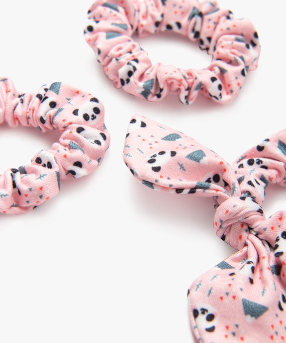 Chouchou à motif panda fille (lot de 3) vue2 - GEMO (ACCESS) - GEMO