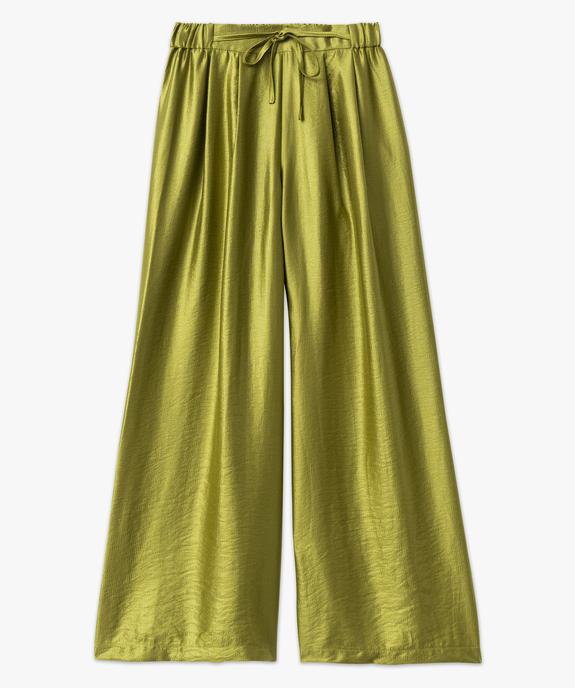 Pantalon large et fluide en viscose gaufrée et satinée femme - GEMO(FEMME PAP) Pantalon large et fluide en viscose gaufrée et satinée femme vue4 - GEMO(FEMME PAP) - GEMO