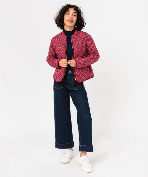 Veste matelassée à col rond et fermeture zippée femme vue5 - GEMO 4G FEMME - GEMO