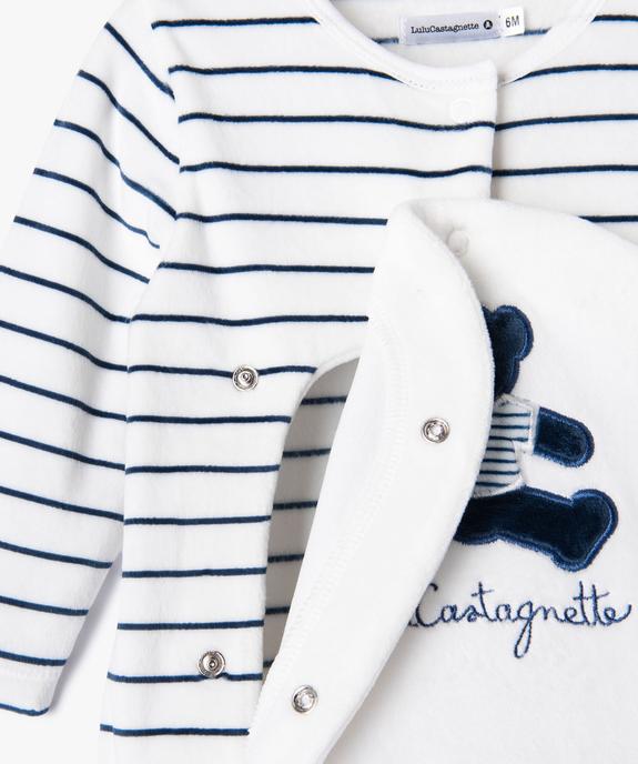 Pyjama en velours ouvert devant bébé - LuluCastagnette vue3 - LULUCASTAGNETTE - GEMO