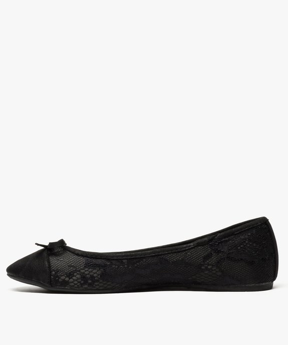 Ballerines femme pailletées en toile imitation dentelle vue3 - GEMO(URBAIN) - GEMO