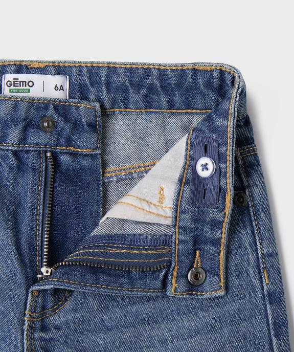 Short en jean à revers avec taille ajustable fille vue2 - GEMO 4G FILLE - GEMO