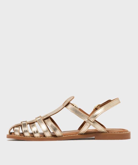 Sandales à brides esprit fisherman en cuir femme - LuluCastagnette vue3 - LULUCASTAGNETTE - GEMO