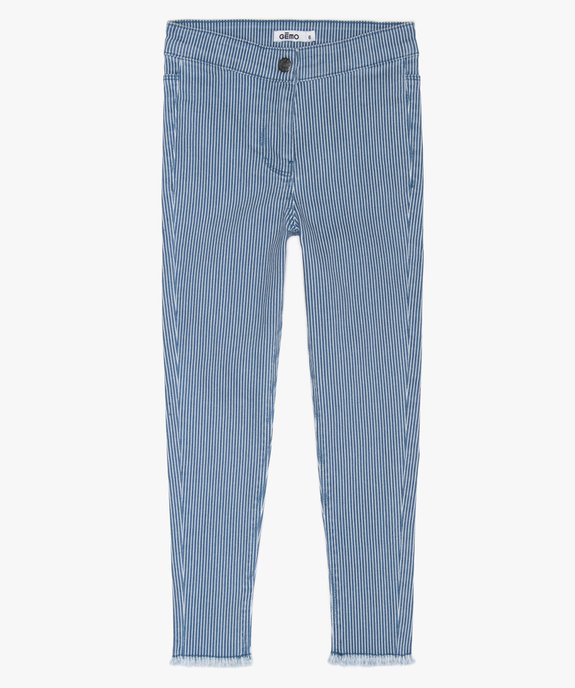 Pantalon fille à rayures et finitions franges vue1 - GEMO (ENFANT) - GEMO