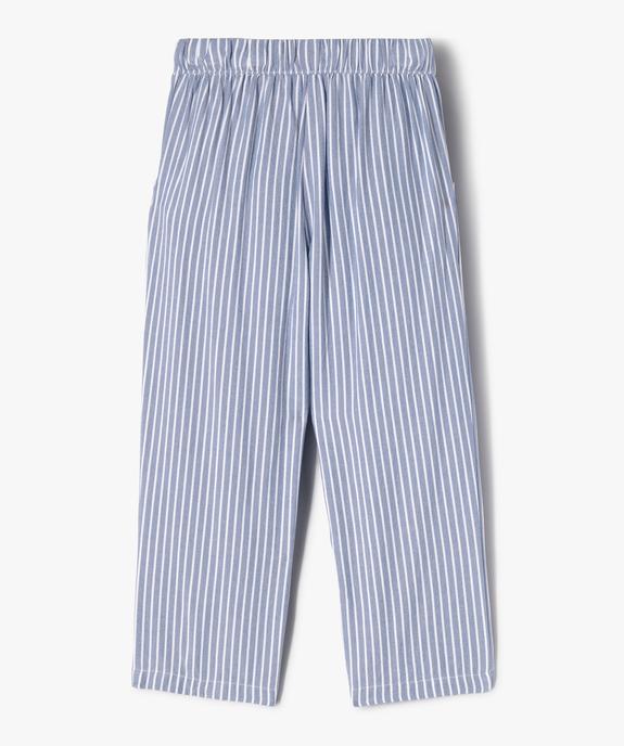Pantalon fluide à rayures coupe ample fille vue4 - GEMO 4G FILLE - GEMO