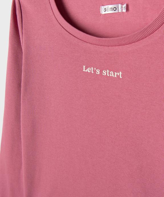 Pyjama avec pantalon à carreaux fille vue2 - GEMO (JUNIOR) - GEMO