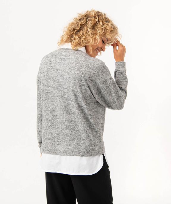 Pull avec chemise effet 2 en 1 femme - Harvard vue3 - HARVARD - GEMO