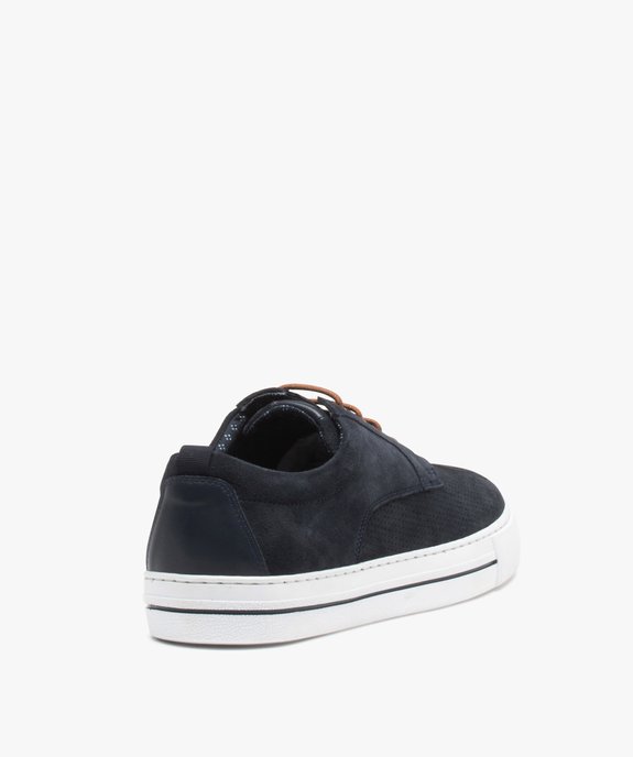 Baskets homme en cuir à semelle contrastante - Tanéo vue4 - TANEO - GEMO