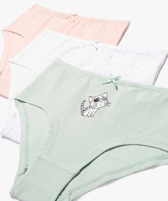Shorties assortis en coton extensible fille (lot de 3) - GEMO 4G FILLE Shorties assortis en coton extensible fille (lot de 3) vue2 - GEMO 4G FILLE - GEMO