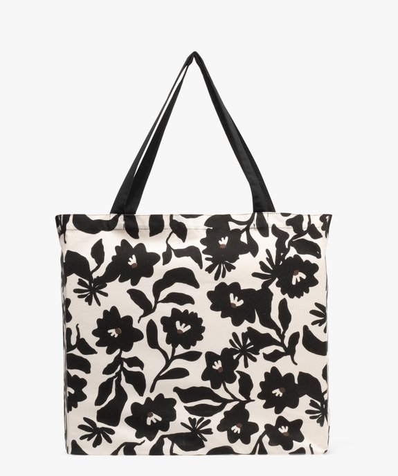 Tote bag en toile à motifs fleuris vue1 - GEMO (ACCESS) - GEMO