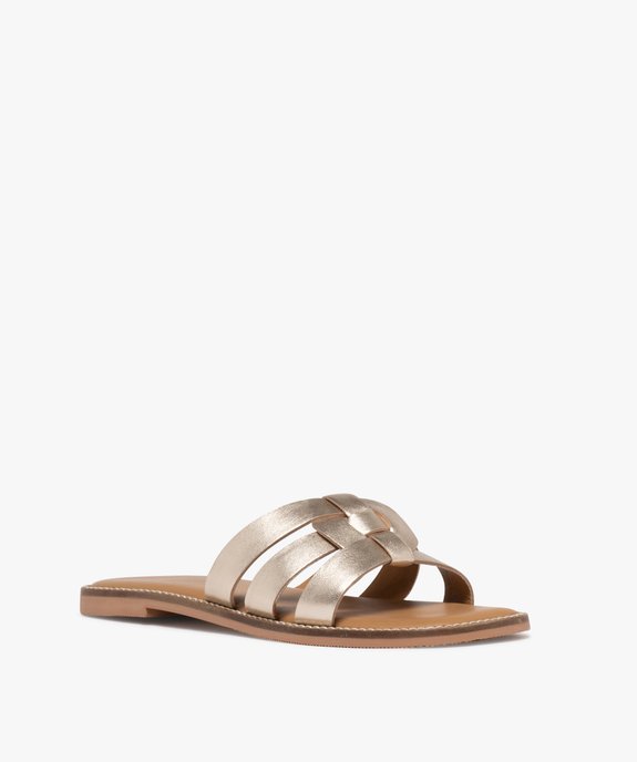 Sandales mules avec brides croisées en cuir femme - Tanéo vue2 - TANEO GEMO FOR GOOD - GEMO