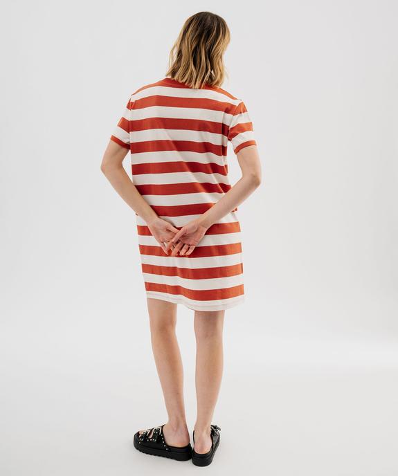 Robe tee-shirt à manches courtes rayée femme vue3 - GEMO(FEMME PAP) - GEMO