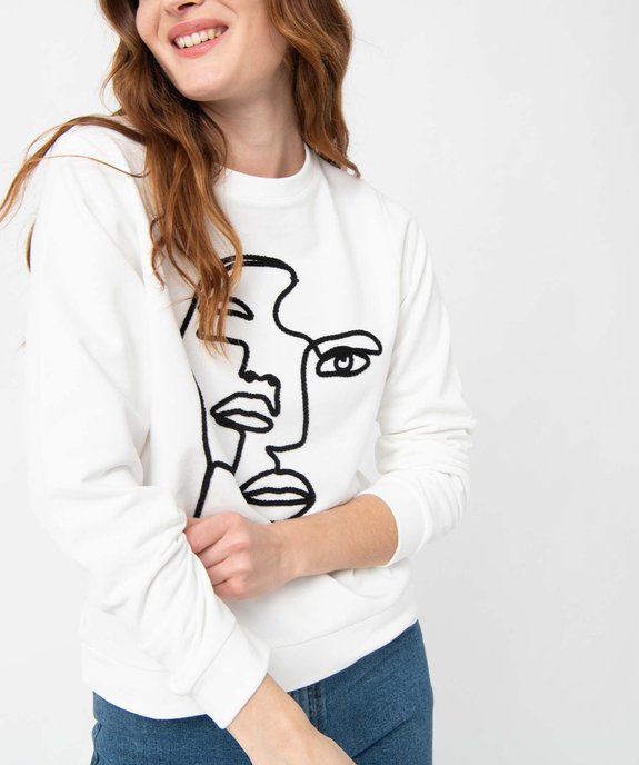 Sweat femme à motif brodé vue5 - GEMO(FEMME PAP) - GEMO