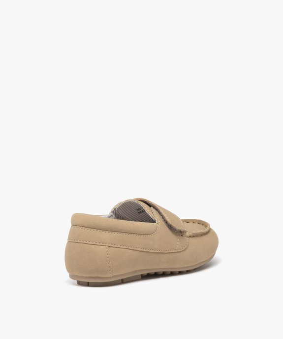Mocassins garçon unis en suédine et à scratch vue4 - GEMO 4G GARCON - GEMO