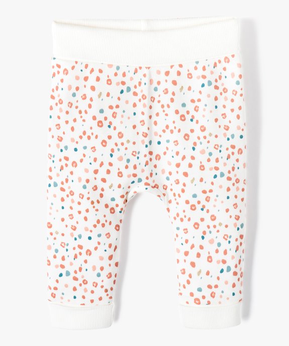 Pantalon souple en maille coton stretch bébé fille vue1 - GEMO 4G BEBE - GEMO