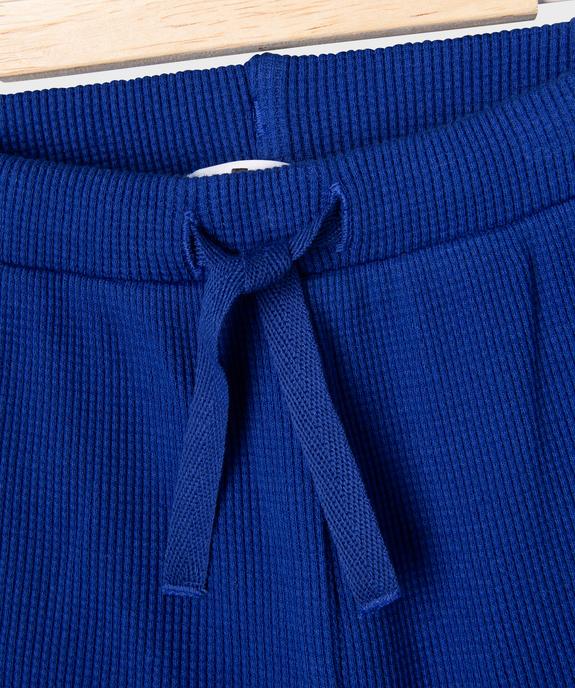 Short en maille gaufrée avec taille ajustable bébé fille vue2 - GEMO(BEBE DEBT) - GEMO