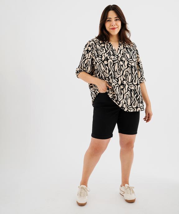 Bermuda à revers en coton stretch femme grande taille vue11 - GEMO 4G GT - GEMO