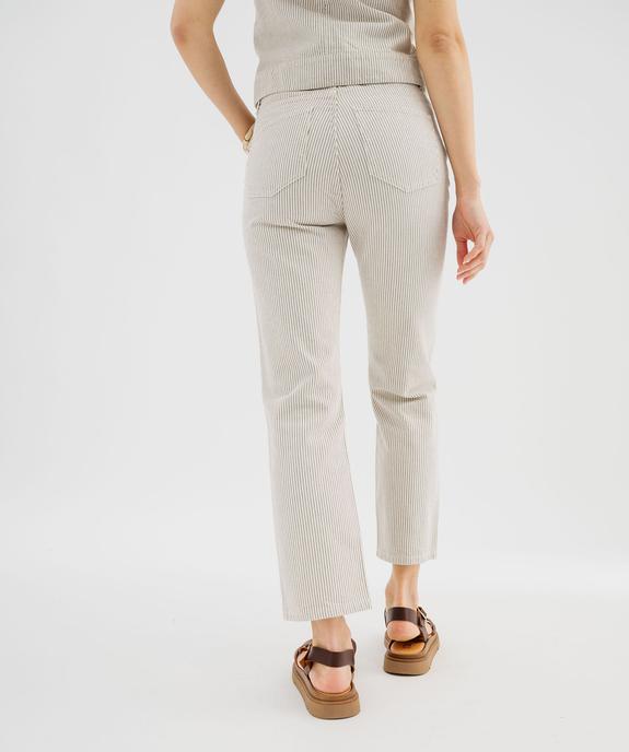 Jean cropped Straight taille haute à rayures femme vue4 - GEMO 4G FEMME - GEMO