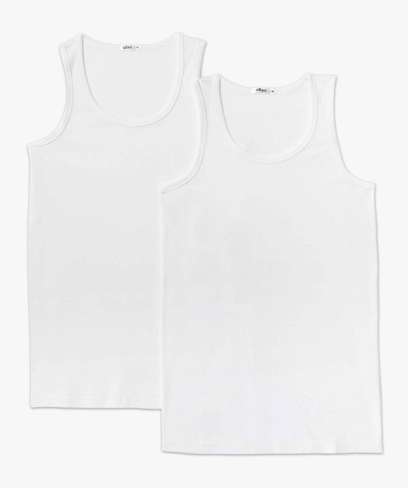 Débardeur homme à col rond en coton biologique (lot de 2) vue4 - GEMO 4G HOMME - GEMO