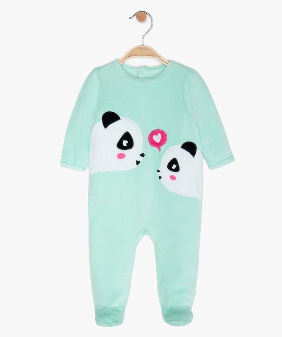 Pyjama bébé fille en velours à motif panda vue1 - GEMO(BB COUCHE) - GEMO