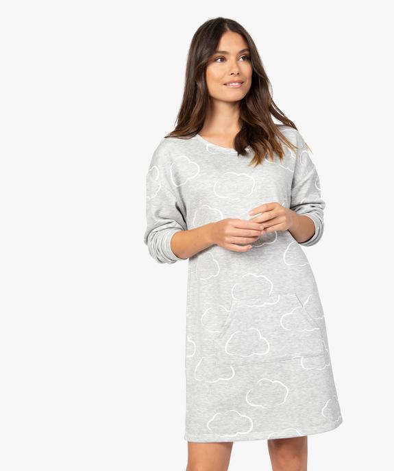Chemise de nuit femme en maille chaude à manches longues vue1 - GEMO(HOMWR FEM) - GEMO