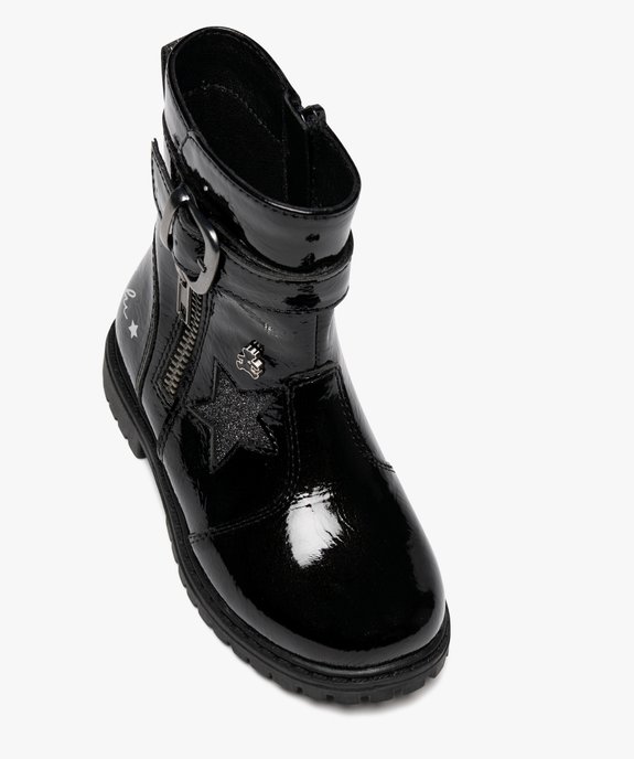 Boots fille vernies à détails argentés avec zip intérieur et fantaisie - LuluCastagnette vue5 - LULU CASTAGNETT - GEMO